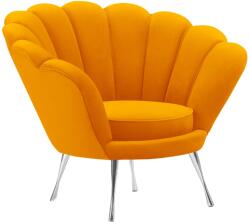 Cosmopolitan Design Narancssárga bársony fotel Cosmopolitan Design Kingston II. ezüst alappal (COS_ARM_121_F2_KINGSTON9)