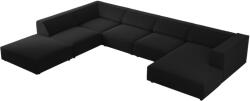 Cosmopolitan Design Fekete bársony sarokkanapé "U" alakú Cosmopolitan Design Arendal 364 cm, bal (COS_UL_184_F1_ARENDAL7)