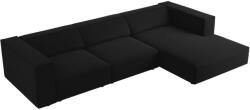 Cosmopolitan Design Fekete bársony sarokkanapé Cosmopolitan Design Arendal 284 cm, jobb (COS_RC_184_F1_ARENDAL7)