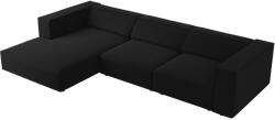 Cosmopolitan Design Fekete bársony sarokkanapé Cosmopolitan Design Arendal 284 cm, bal (COS_LC_184_F1_ARENDAL7)