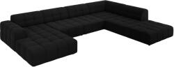 Cosmopolitan Design Fekete bársony sarokkanapé "U" alakú Cosmopolitan Design Chicago 364 cm, jobb (COS_UR_51_F1_CHICAGO7)