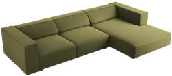 Cosmopolitan Design Zöld bársony sarokkanapé Cosmopolitan Design Arendal 284 cm, jobb (COS_RC_184_F1_ARENDAL10)