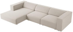Cosmopolitan Design Világos bézs bársony sarokkanapé Cosmopolitan Design Arendal 284 cm, bal (COS_LC_184_F1_ARENDAL1)