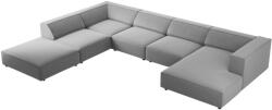 Cosmopolitan Design Világosszürke bársony sarokkanapé "U" Cosmopolitan Design Arendal 364 cm, bal (COS_UL_184_F1_ARENDAL5)
