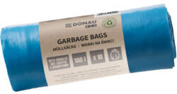 DONAU ECO Szemeteszsák, 100 literes, köthető és felakasztható füles, 10 db, kék