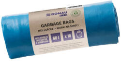 DONAU ECO Szemeteszsák, 60 literes, köthető és felakasztható füles, 10 db, kék