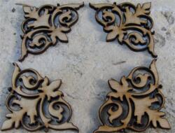  Fa sarokdísz 5x5x0, 3cm natúr 4db/csomag