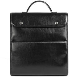 Dollcini valódi bőr női hátizsák - elegáns retro stílus, laptop rekesszel, üzleti és mindennapi használatra, Több színben - fekete (546261)