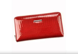 Jennifer Jones Valódi bőr női pénztárca piros lakk cipzáras Jennifer Jones 5247 (fr-5247-red)