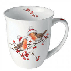 Ambiente Christmas robins white porcelánbögre 0, 4l (38418865)