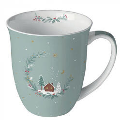 Ambiente Little wood cabin sage porcelánbögre 0, 4l (38419010)