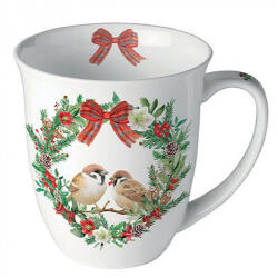 Ambiente Sparrows in wreath porcelánbögre 0, 4l (38418870)
