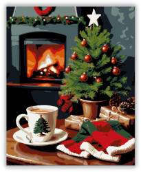  Kandalló Melletti Ünnepi Meghittség - számfestő készlet