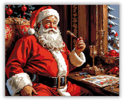  Kandalló Melletti Télapó Derűje - számfestő készlet