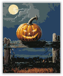  Félelmetes töklámpás kerítésen - számfestő készlet