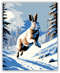  Téli Üdvözlet - Szökellő Nyúl - számfestő készlet