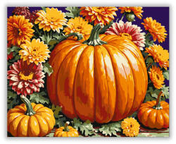  Őszi tökös virágkompozíció - számfestő készlet