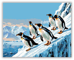  Pingvinek Jégpalotában - számfestő készlet