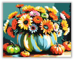  Virágos tökcsendélet - számfestő készlet