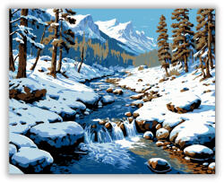  Hegyi Patak Téli Csendje - számfestő készlet