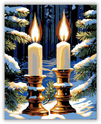  Csillogó Téli Gyertyafény - számfestő készlet