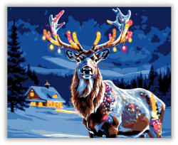  Ragyogó Éjszakai Szarvas - számfestő készlet