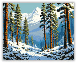  Téli Erdő Csendje - számfestő készlet