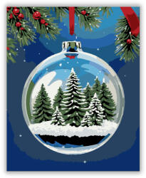  Téli Csillámló Erdő - számfestő készlet