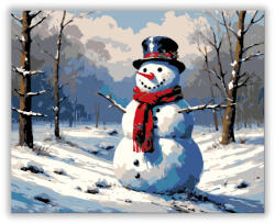  Téli Vidám Hóember - számfestő készlet