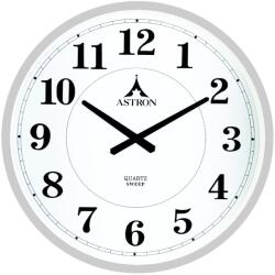 ASTRON fém falióra, quartz, ezüst színű tok, fehér színű számlap, sweep, 60 cm átmérő (3872-8)