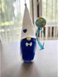 Manó Világ BALLAGÁSI MANÓ| FEHÉR | FÖLDGÖMBBEL(30-35 cm, kék szakáll)