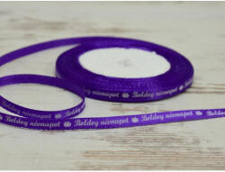  Szatén szalag " Boldog névnapot" felirattal 6mm széles