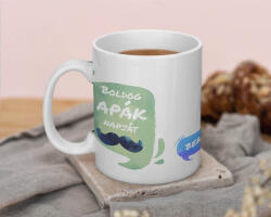 Boldog apák napját bögre egyedi névvel