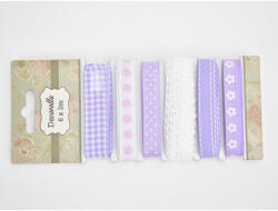  Dekor szalag csipkével 6 x 2m lila árnyalatok