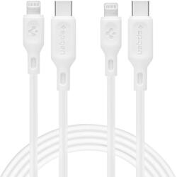 Spigen Essential Fast Charging USB-C to Lightning Cable PD Pack - комплект 2 броя USB-C към Lightning (MFI) кабели за Apple устройства с Lightning порт (100 см) (бял)