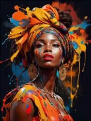 NORIMPEX - Puzzle Pictura cu diamant: femeie africana 30x40 cm - 1 - 39 piese