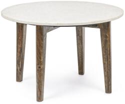 Bizzotto Masuta cafea blat marmura alba picioare lemn Sylvester Ø 60 cm x 40 h (0746681) Masa de cafea