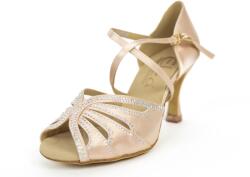 Elza női tánccipő - 1032 lazac színű 7, 5 cm Flare Méret: 36