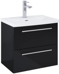 Roca Set mobilier baie (masca si lavoar cu doua sertare) Roca Kwadro Plus 60x38xH53 cm, negru lucios (A852475351)
