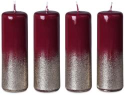  Henger Advent 4Db 40X120 Mm Csillogó Arany, Burgundi Gyertya