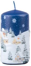 Emocio Hengeres Karácsonyi Gyertya Mintával Mintás Winter Village 6X11 Cm