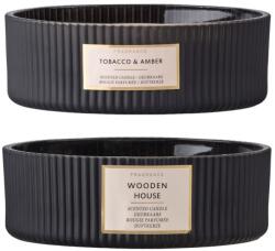  Bordázott Üveggyertya, Illatos Keverék, Fekete, 178X60 Mm - gyertyakvilaga