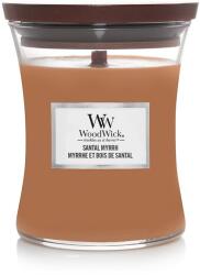 WoodWick Santal Myrrh Közepes Gyertya - gyertyakvilaga
