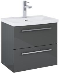 Roca Set mobilier baie (masca si lavoar cu doua sertare) Roca Kwadro Plus 60x38xH53 cm, antracit lucios (glossy anthracite grey) (A852475153)