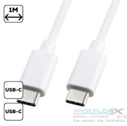  Töltő- és adatkábel USB-C USB-C, 1m, fehér - mobil-box