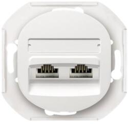 ALING-CONEL EON 2xRJ45 csatlakozó aljzat Keystone betéttel Cat6 FTP árnyékolt keret nélkül fehér E615S. 0 (E615S.0)