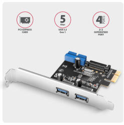 AXAGON - PCIe vezérlő 2x ext. + 2x int. USB 5Gbps - PCEU-232RS (PCEU-232RS)