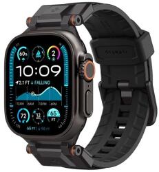 Spigen Apple Watch Series 5 44mm durapro armor pótszíj (egyedi méret, nagy, szilikon, állítható, fém csat) fekete (AMP09229)