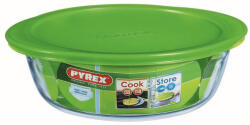 Pyrex 203055 Cook & Store kerek sütőtál, műanyag fedővel 20cm 1l