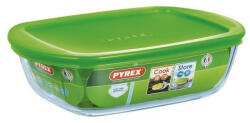 Pyrex 203063 Cook & Store tégla sütőtál, műanyag fedővel 23x15x6, 5cm 1, 1l